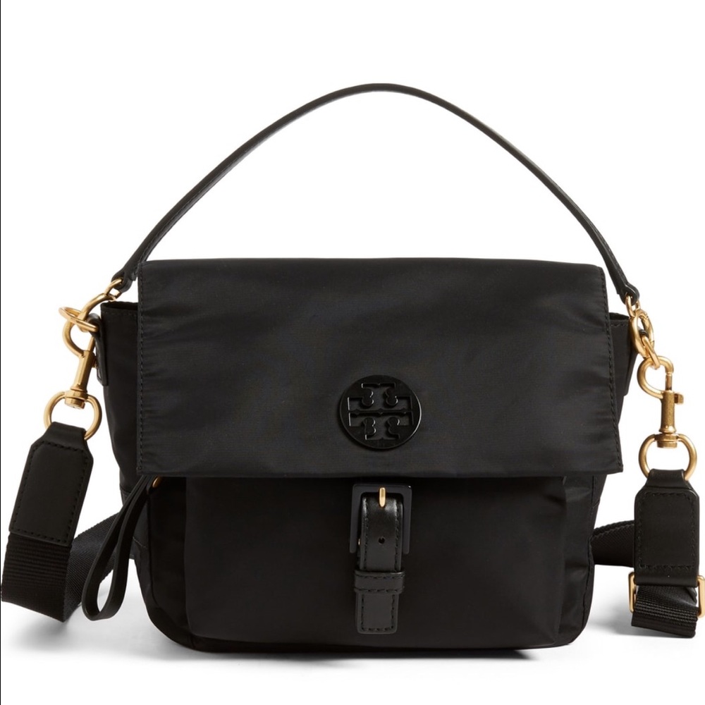 NWT TORY BURCH TILDA NYLON CROSSBODY BAG BLACK